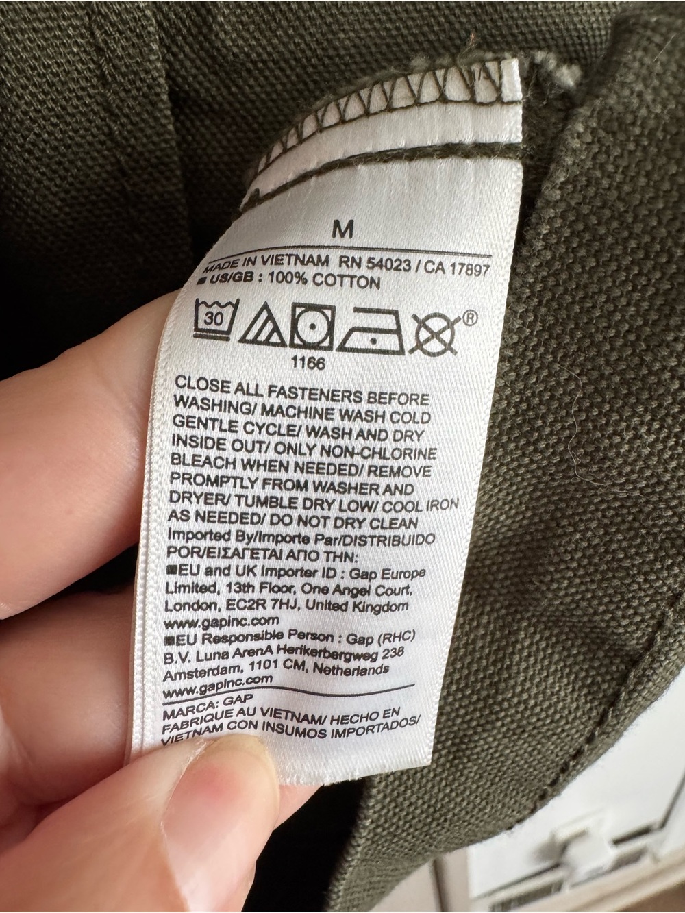 GAP Olive Green Field Chore Barn Jacket with Dark Brown Collar - Picture 5 of 6